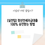 [실전팁] 청년전세자금대출 100% 승인받는 방법