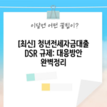 [최신] 청년전세자금대출 DSR 규제: 대응방안 완벽정리