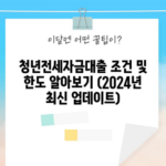 청년전세자금대출 조건 및 한도 알아보기 (2024년 최신 업데이트)