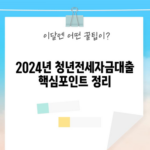 2024년 청년전세자금대출 핵심포인트 정리