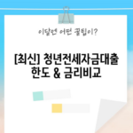 [최신] 청년전세자금대출 한도 & 금리비교