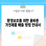 환경보호를 위한 올바른 가전제품 배출 방법 안내서