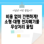 비용 없이 간편하게! 소형·대형 전자폐기물 무상처리 꿀팁