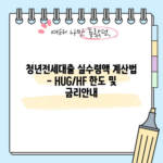 청년전세대출 실수령액 계산법 - HUG/HF 한도 및 금리안내