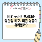 HUG vs HF 전세대출 장단점 비교: 어떤 상품이 유리할까?