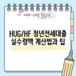 HUG/HF 청년전세대출 실수령액 계산법과 팁