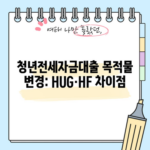 청년전세자금대출 목적물 변경: HUG·HF 차이점