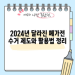 2024년 달라진 폐가전 수거 제도와 활용법 정리