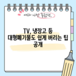 TV, 냉장고 등 대형폐기물도 쉽게 버리는 팁 공개