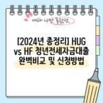 [2024년 총정리] HUG vs HF 청년전세자금대출 완벽비교 및 신청방법