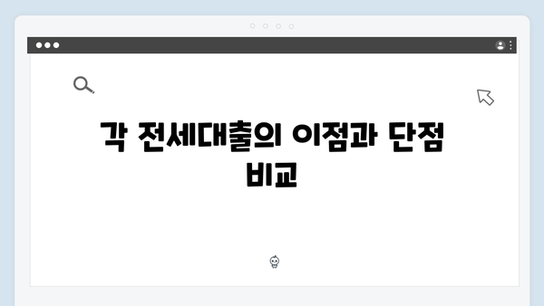 청년주거지원 정책: 2024년 전세대출 종류와 특징 비교