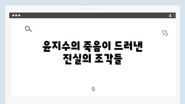 이토록 친밀한 배신자 8회 총정리: 윤지수의 죽음이 밝혀내는 새로운 의혹