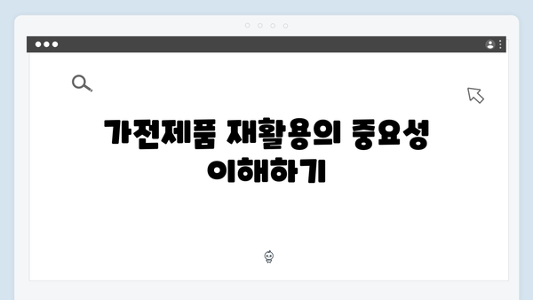 가전제품의 지속 가능한 처리 방법