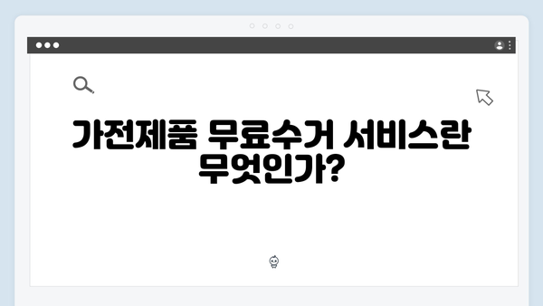 가전제품 무료수거 서비스 신청요령