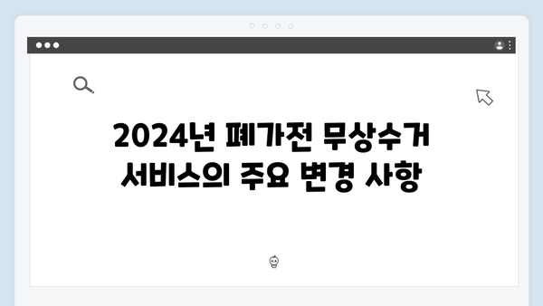 2024년 폐가전 무상수거 서비스 총망라