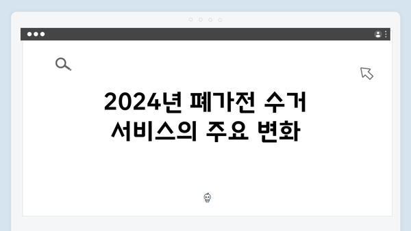 2024 폐가전 무상수거 서비스 개편안내