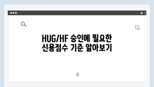 청년전세대출 신용점수 관리법: HUG/HF 승인 노하우