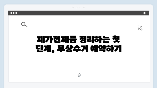 폐가전제품 무상수거 예약부터 배출까지