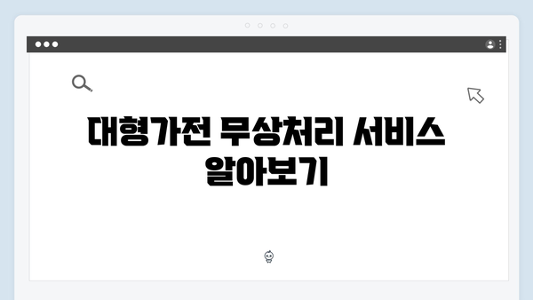 소형가전부터 대형가전까지, 폐기물 무상처리 방법 공개