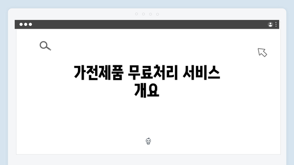 가전제품 무료처리 서비스 신청절차