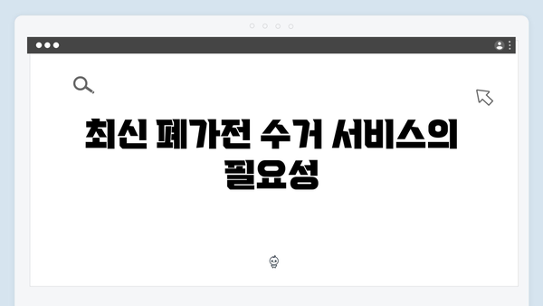 2024년 최신 폐가전 수거 서비스, 신청부터 완료까지