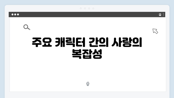 사랑은 외나무다리에서 1화의 중요한 인물관계