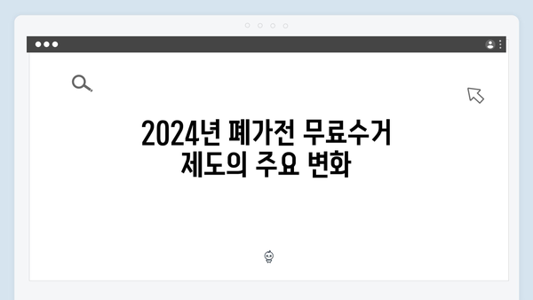 새로워진 2024년 폐가전 무료수거 제도의 변화 분석