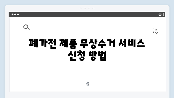 폐가전 제품 무상수거, 어떻게 이용할까?
