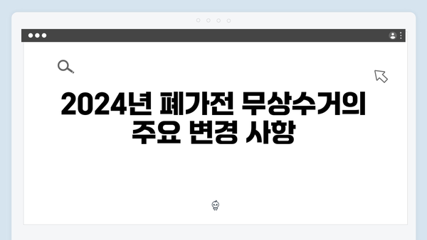 2024년 새롭게 바뀐 폐가전 무상수거 정책 정리