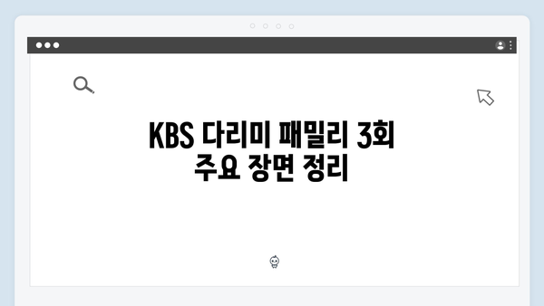 KBS 다리미 패밀리 3회 하이라이트 - 드라마의 새 역사