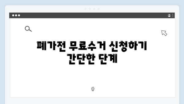 폐가전 무료수거 신청 방법부터 수거까지 한눈에