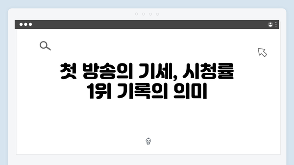 사랑은 외나무다리에서 1화 시청률 분석 - 동시간대 1위 달성