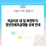 저금리로 내 집 마련하기: 청년전세자금대출 상세 안내