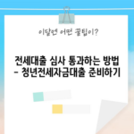 전세대출 심사 통과하는 방법 - 청년전세자금대출 준비하기