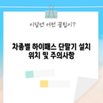 차종별 하이패스 단말기 설치 위치 및 주의사항