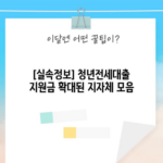 [실속정보] 청년전세대출 지원금 확대된 지자체 모음