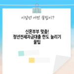 신혼부부 맞춤! 청년전세자금대출 한도 늘리기 꿀팁