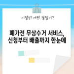 폐가전 무상수거 서비스, 신청부터 배출까지 한눈에