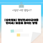 [실속정보] 청년전세자금대출 인지세/보증료 줄이는 방법