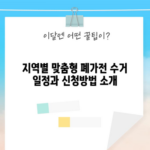 지역별 맞춤형 폐가전 수거 일정과 신청방법 소개