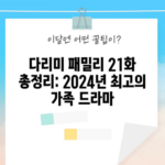 다리미 패밀리 21화 총정리: 2024년 최고의 가족 드라마