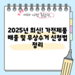 2025년 최신! 가전제품 배출 및 무상수거 신청법 정리