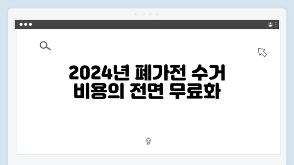 2024년 폐가전 무료수거 시스템 변화