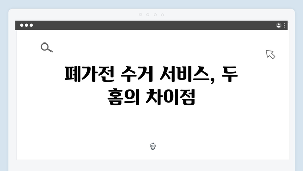 아파트와 단독주택에서의 폐가전 배출 방법 비교