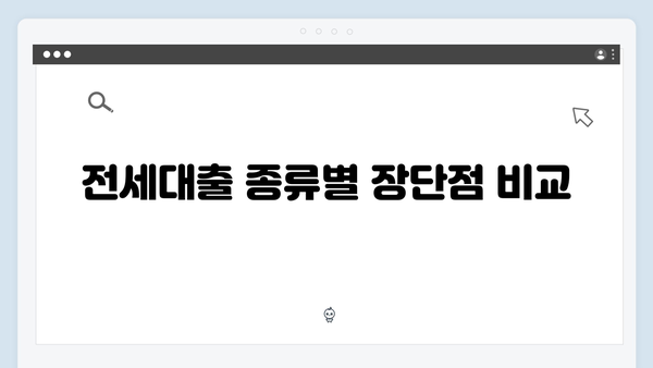 무주택청년 주거안정 솔루션: 전세대출 종류별 특징 분석