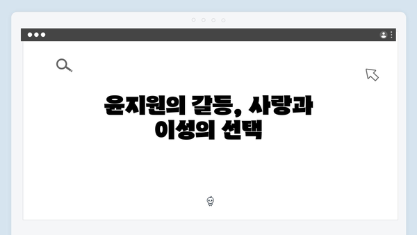 사랑은 외나무다리에서 2화 하이라이트: 윤지원의 결단과 석지원의 계획