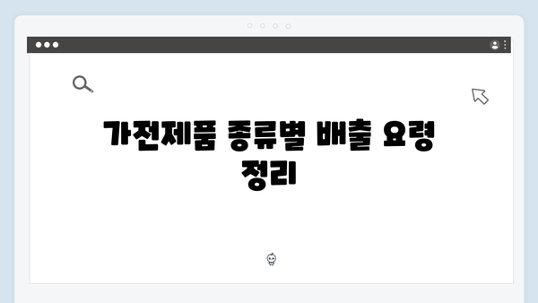 대형폐기물 처리 비용 없이! 가전제품 무료 배출 꿀팁 공개