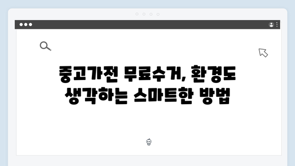 중고가전 처리 고민? 무료수거로 해결!
