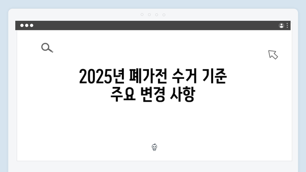 2025년 변경된 폐가전 수거 기준과 신청방법