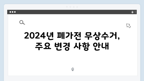 2024년 새롭게 바뀐 폐가전 무상수거 정책 정리